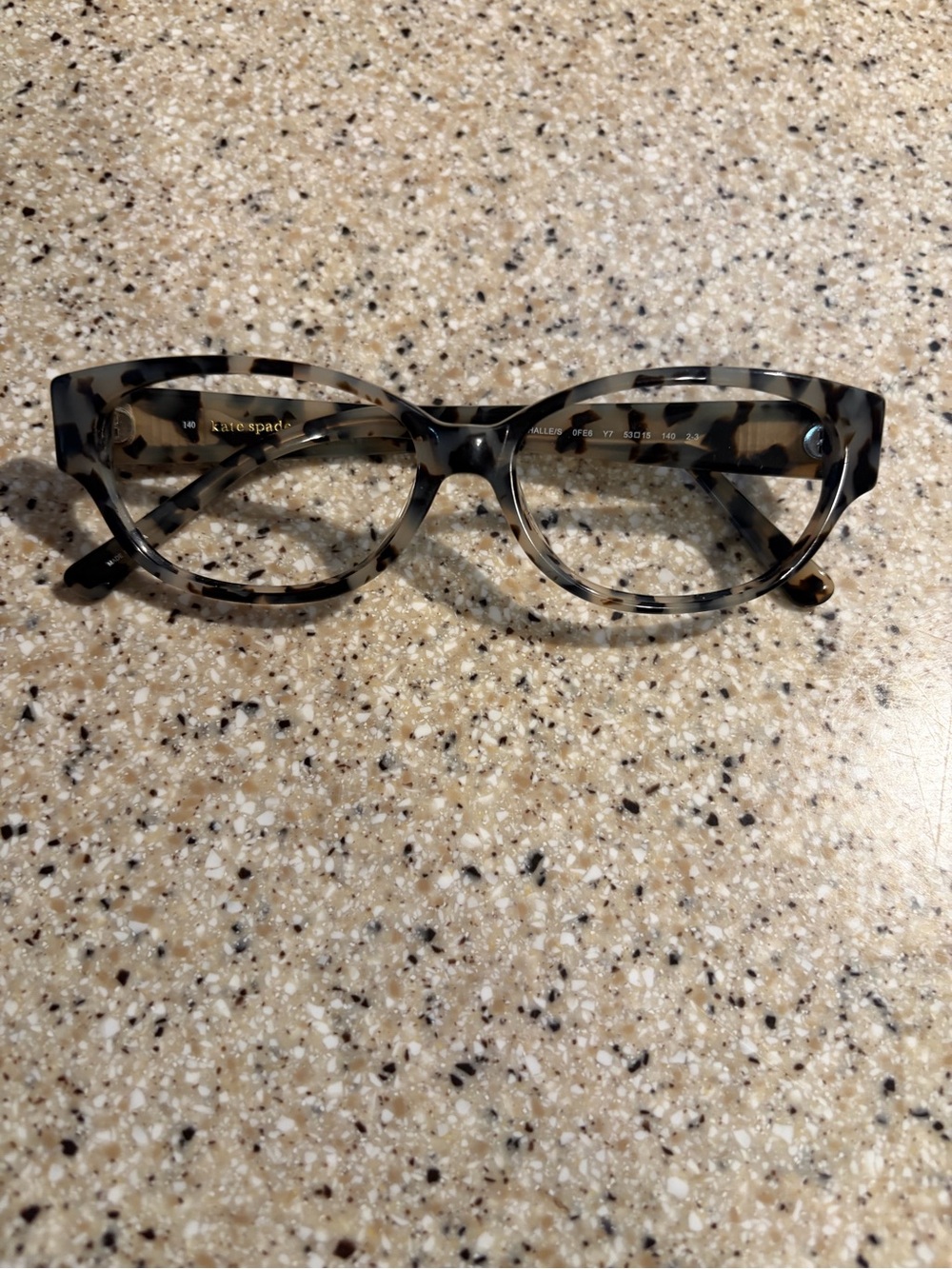 Kate Spade Tortoise Leopard Lucite Cat Eye Glasses( Missing Lenses)